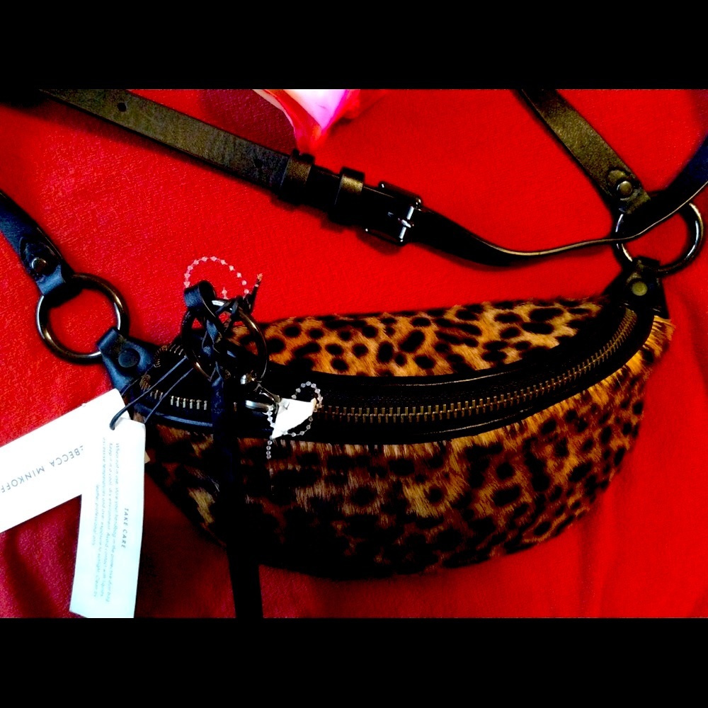 NWT NEW Rebecca Minkoff Bree Mini Belt Bag Animal Print
